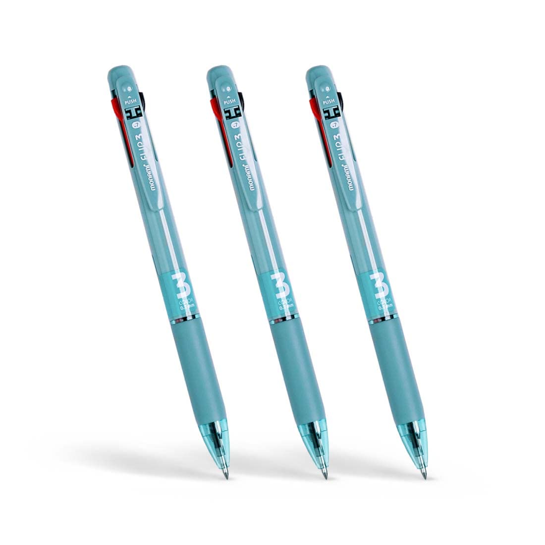 MONAMI Flip 3 Lightweight 3 in 1 Roller Ball Pens Best Ball Pens For