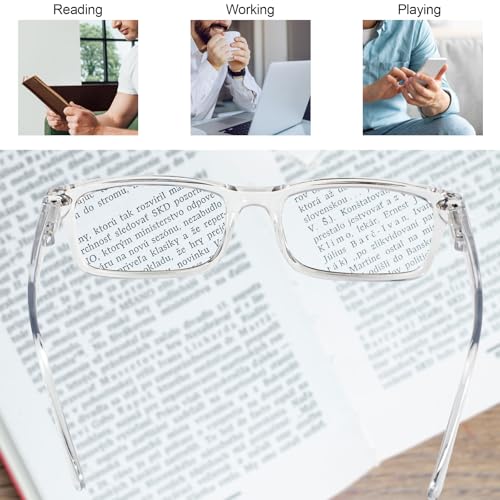 Image of OCCI CHIARI Classci Rectangle Reading Glasses for Men Lightweight Spring Hinge Readers