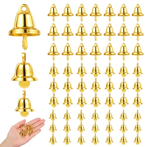 120 PCS Small Bells for Crafts 3 Sizes Mini Bells for Crafts Small Gold Bell Decorativebell Christmas Tree Pendants Mini Gold Libertybell for Craft Making and Favor Decorating Wind Chimes