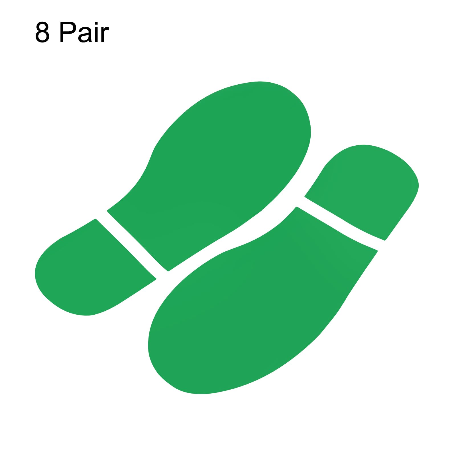 PATIKIL 6x2.5" Footprint Sticker, 8 works PVC Shoes Floor Decal Sign for Class Decor Stair Guide Green - Image 3