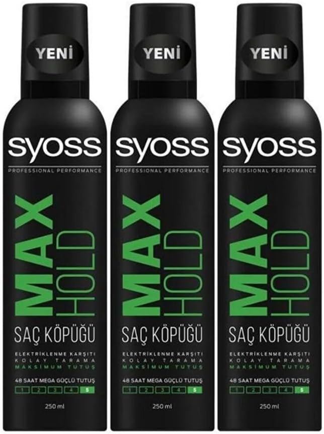 Syoss Köpük Maximum Tutuş 250ml X3