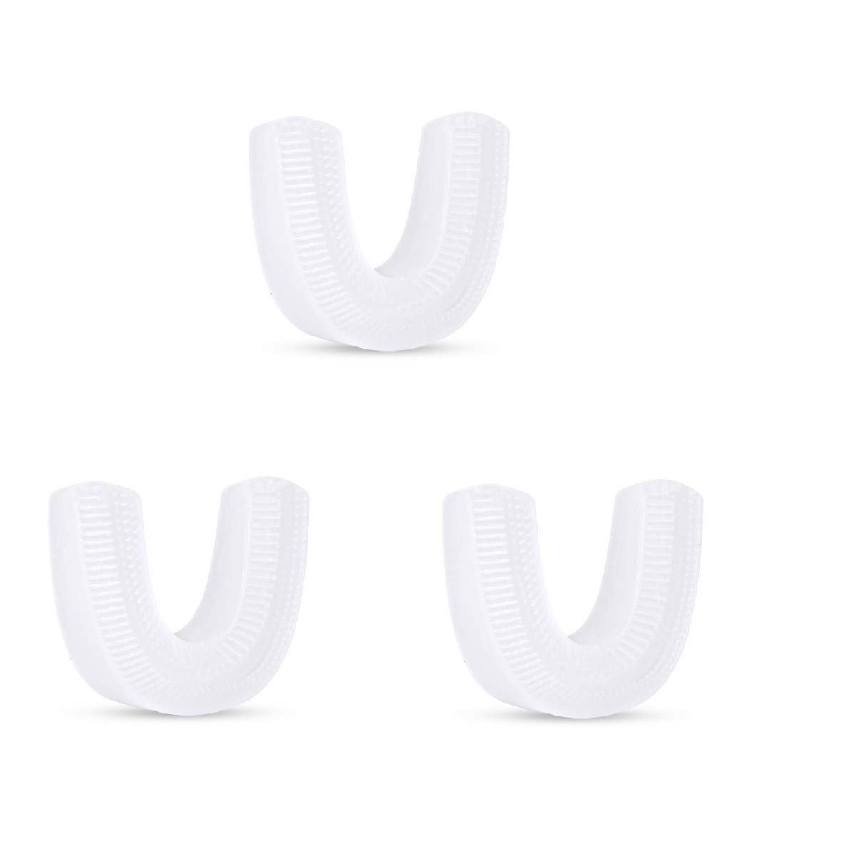 Emovendo 360 Degree Replacement Brush Heads Silicone U Type Automatic Toothbrush Heads Children Mouth Cleaner, 3 Packs 6-12-years-old