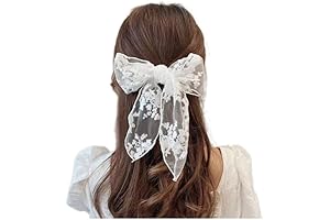 White Lace Hair Bow Clips for Women Cottagecore Hair Accessories