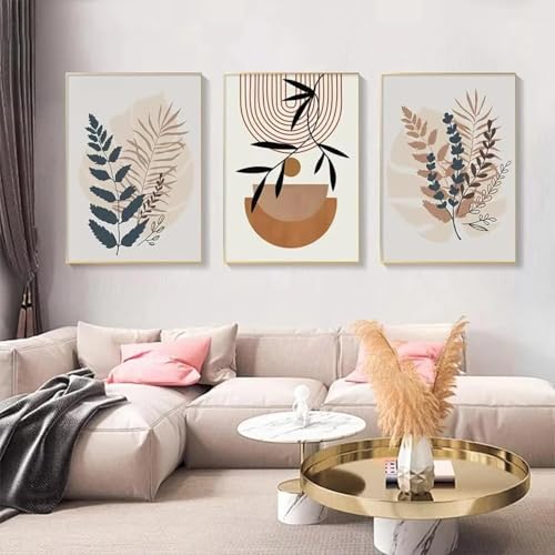 Feuille de Bohème décoration murale plante abstraite et affiche géométrique 40x60