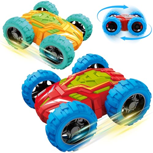 Double-Sided Stunt Push and Go Car