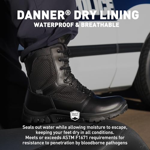 Image of Danner mens Lookout Side-zip 8 inch BlackMilitary & Tactical Boot