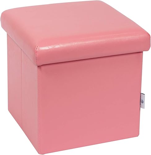 Miniatura 1 de B FSOBEIIALEO - Otomano plegable de piel sintética con almacenamiento