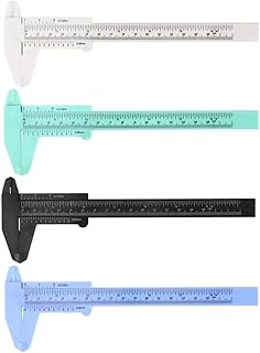 Scicalife Machinist Square Set Plastic Vernier Caliper Mini Double Scale Pocket Caliper Portable Measuring Tool for Classroom Offiice Carpentry Factory (6 inch/ 150mm 4pcs) Feeler Guage