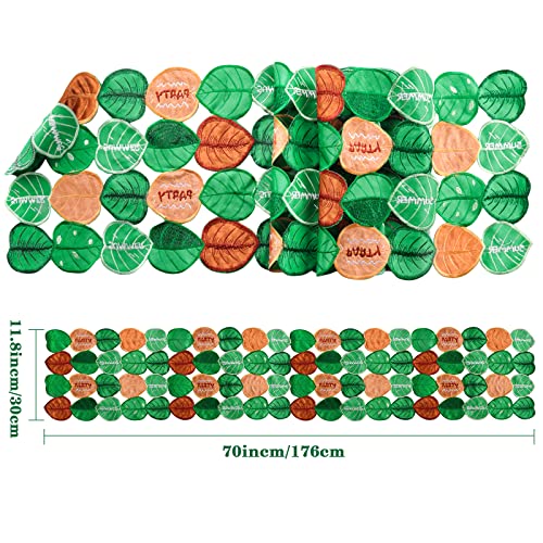 50Pcs Pineapple Favor Boxes & 12 X 69 Inch Tropical Leaves Table Runner For Hawaiian Luau Party Table Decorations Tropical Birthday Party Supplies #TOP2