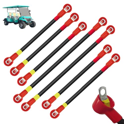 Tengsance Golf Cart Battery Cables for EZGO TXT 1994-Up 4 AWG 7PCS Pure Copper Wiring Kit for 36V/48V Carts Heavy-Duty Battery Wires with Insulated Terminals Heat & Corrosion Resistant
