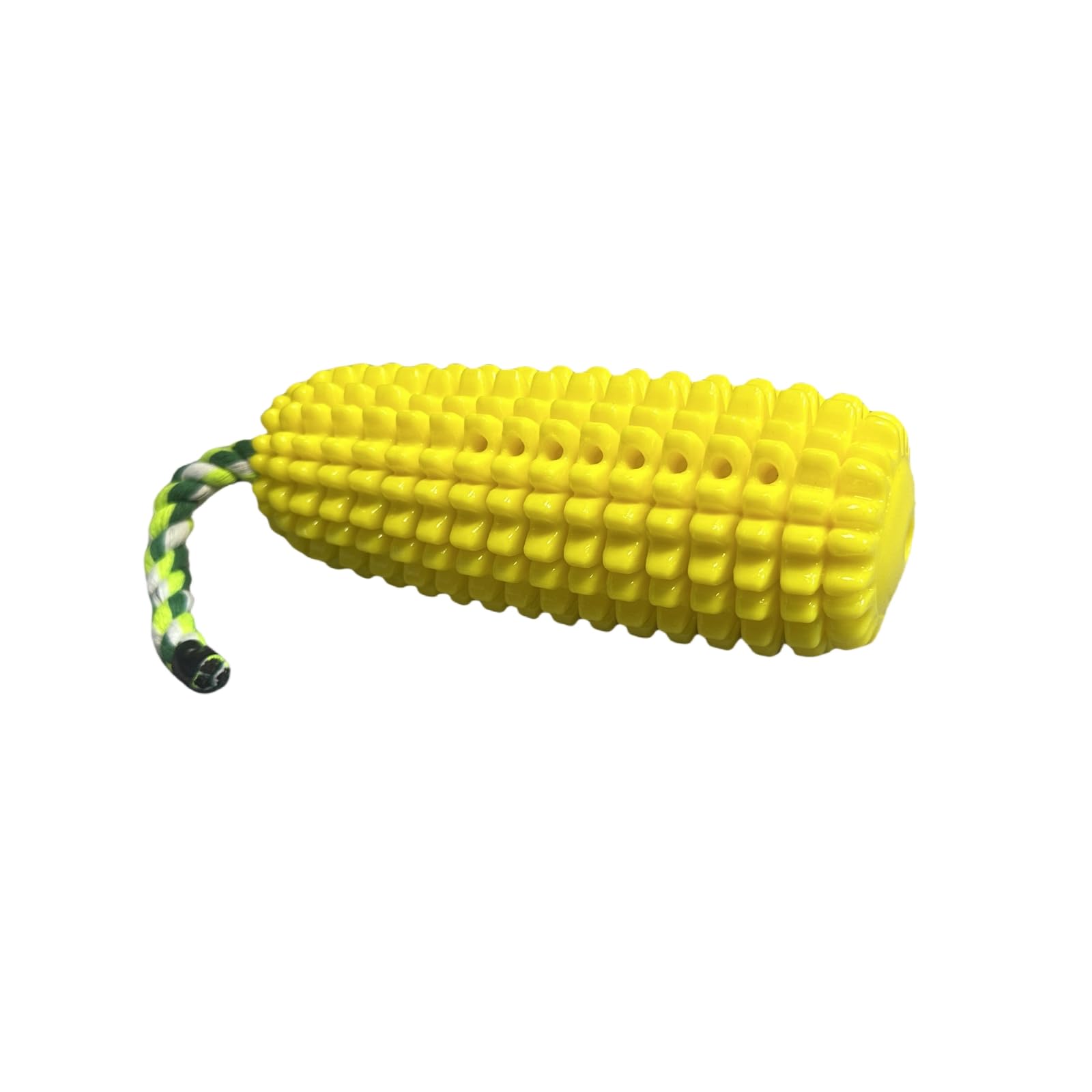 FJ Four Joys Corn-Shaped Dog Chew Toy, Squeaky Toy, Dog Toothbrush, Tough and Interactive Toy for Small, Medium and Large Dogs (Yellow wih Squeaky Toy