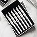 RADA Cutlery 6-Piece Serrated Steak Knife Gift Set (S6S), Stainless Steel Hollow Ground Blades, Made in USA, Silver Handles