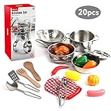 【Spiel Vortäuschen】Kinder können Rollenspiele spielen, indem sie Küchenutensilien vorbereiten, ihre praktischen Fähigkeiten verbessern und die Fantasie anregen. Auf diese Weise kann sich das Kind den Namen des Küchengeschirrs merken