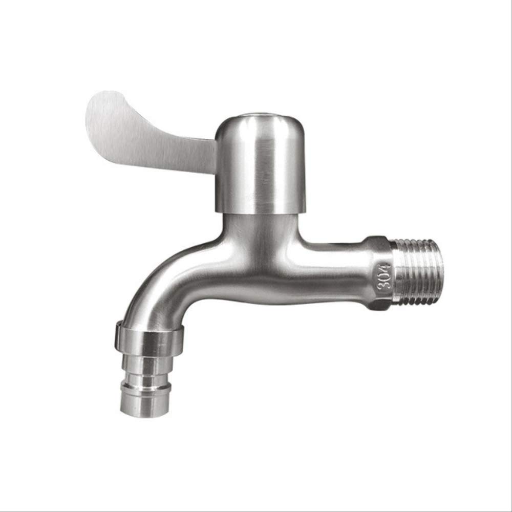 Grifo para lavadora de montaje en pared, de acero inoxidable, para lavandería, baño, grifo para jardín, grifo para lavadora, grifo de agua para balcón, plateado, resistente Star of Light