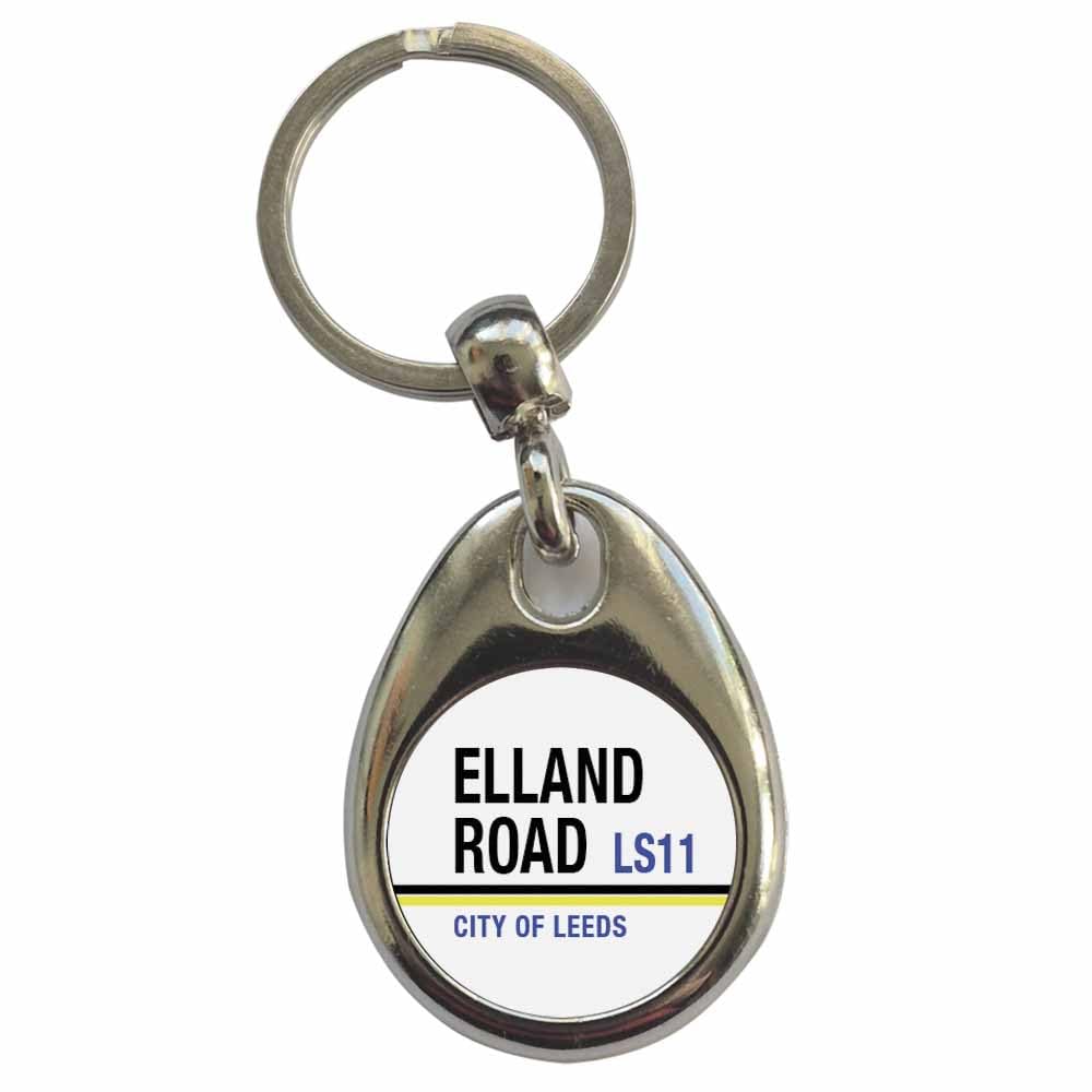 Ozorath Elland Road LS11 City of Leeds Road Sign Keyring Keychain with Split Ring Attachment and Metal Key Fob