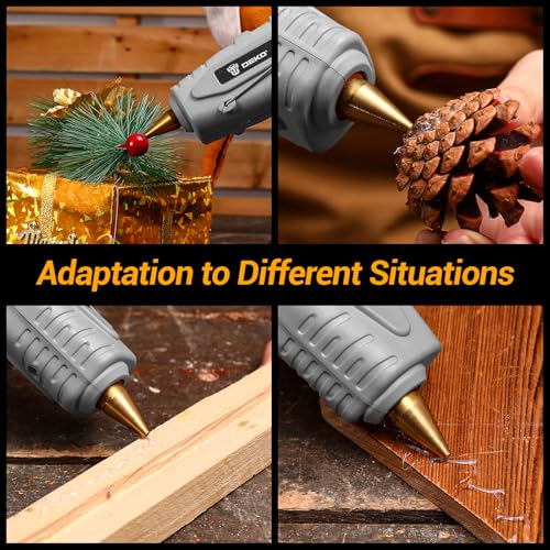 Hot Glue Gun Full Size: DEKOPRO 60/100Watt Dual Temp Hot Glue Gun Kit with 25 Glue Sticks, Organize Storage Case, Heavy Duty Heat Glue Gun Tool Set for Home Repair, Art & Crafts, DIY - Image 7