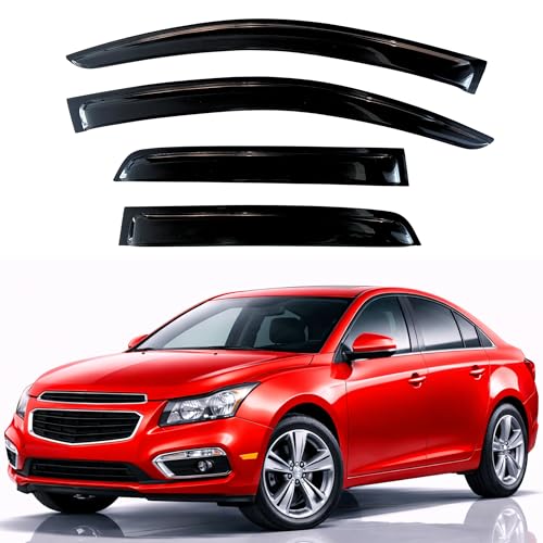 Image of KPY Rain Guards Fit for 2011-2015 Chevrolet Cruze, Out-Channel Window Visors Vent Wind Deflectors 4PC, Car Accessories for 2016 Chevy Cruze Limited