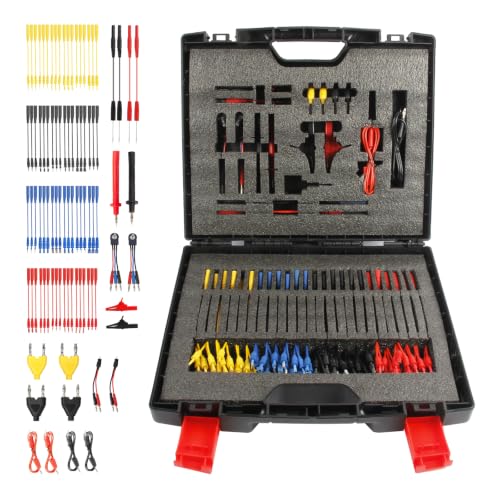 Image of AUTOOL 92PCS Multimeter Test Lead Kit, Multi-Size Terminal Adapters Banana Plug Test Leads Backprobe