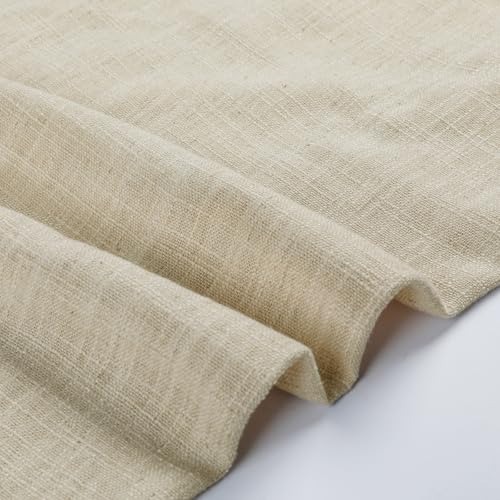 Image of TWOPAGES 26 inch inch W x 24 inch inch L Linen Blend Cafe Curtains for Kitchen Window, Light Filtering Pinch Pleated Tier Curtains, Modern Farmhouse Half Window Curtains for Bathroom, Light Khaki, 2 Panels