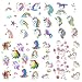 Oblique Unique® Einhorn Kinder Tattoo Set 60 Stück Farbenfrohe Temporäre Einhörner Tattoos zum Spielen Spielspass für Mädchen zum Kindergeburtstag