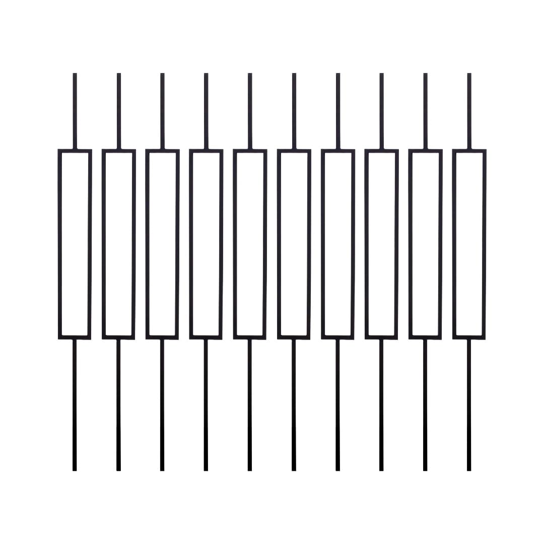 Jackson Woodturners Iron Black Rectangular Frame Spindles – Modern Industrial Metal Stair Balusters – 875mm & 1117mm Sizes – Contemporary Matt Black Square Hollow Steel Staircase Parts (10, 1117mm)