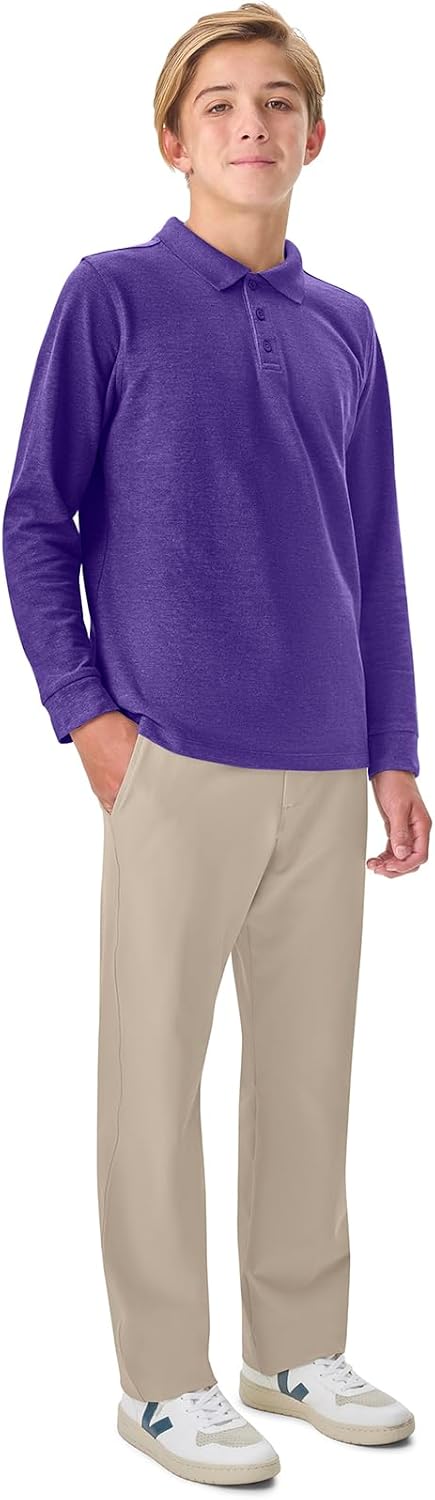 Classroom School Uniforms Unisex Long Sleeve Pique Polo - Image 5