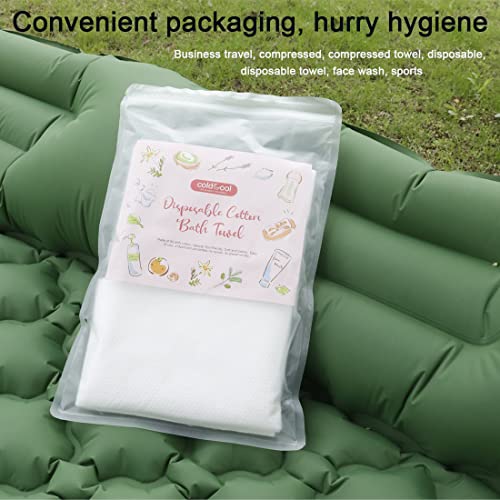 Coldcool 2 Pcs Disposable Bath Towels，Individual Packing Portable Travel Towel Pure Cotton Disposable White Soft Bath Towels Disposable Hair Towels For Camping Outdoor Sports (28 * 54In) #TOP4