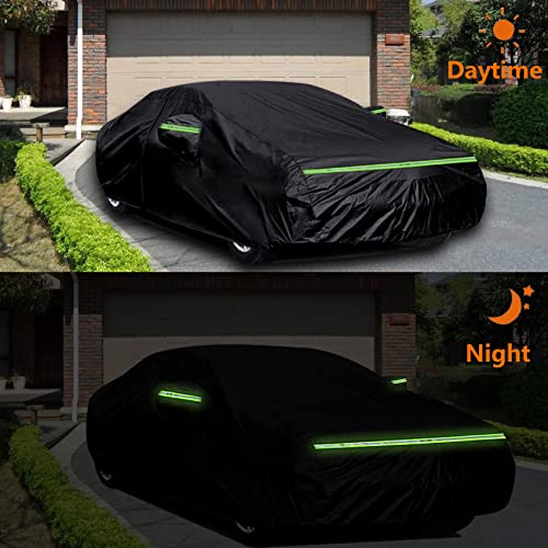 Image of Waterproof Car Covers for 1994-2026 Ford Mustang, 6 Layers 210T All-Weather High-Density Waterproof Mustang Car Cover, w /Zipper Door, Windproof, Dustproof and UV Proof All Weather Protection