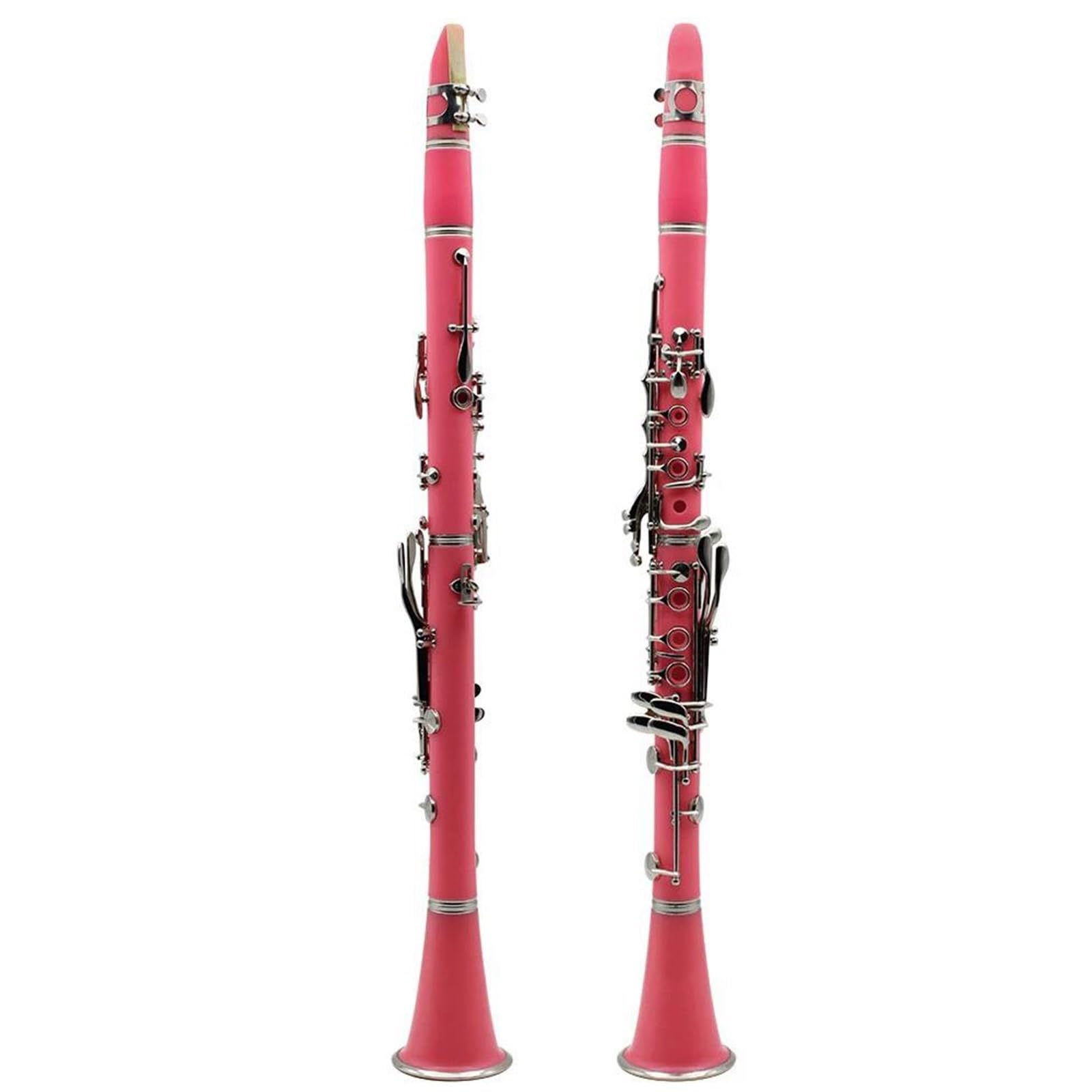 Klarnet 17-klawiszowy Profesjonalny Instrument Z Drewna Bakelitowego Akcesoriami Do Trzciny W Pudełku Łatwy Gry(Pink)