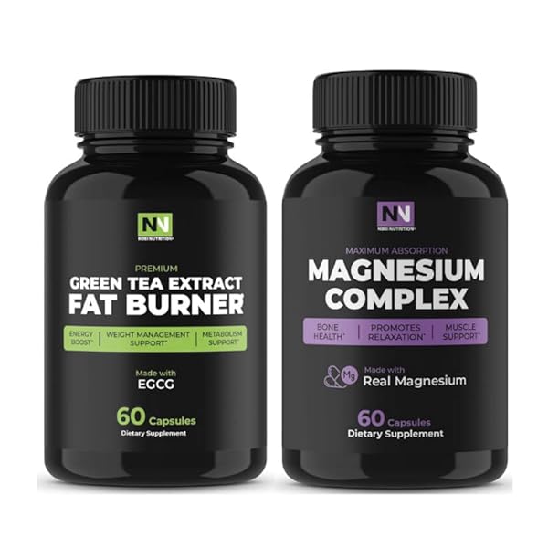 Magnesium Complex - High Absorption, Non-GMO, Gluten, Soy and Dairy Free - 500mg Vegetarian Capsules and Green Tea…