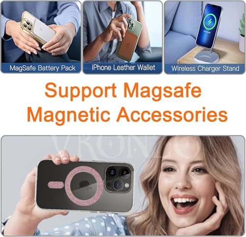 Image of VRONZO 4 PCS for MagSafe Ring Universal Sparkly Design Metal Rings for Magnetic Wireless Charging Sticker Ring Compatible with Magnetic Phone Cases for iPhone 17 /16 /15 /14 /13 /12 & Samsung S20-S25