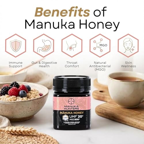 Image of Manuka Hunters UMF 20+ /MGO 830+ Certified New Zealand Manuka Honey - 8.8oz /250g Jar