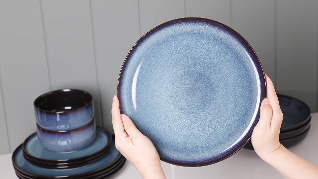 Vancasso Bonita Blue Salad Plate Set Of 6, 7.5 Inch Ceramic Dinner Plate, Dishwasher And Microwave Safe