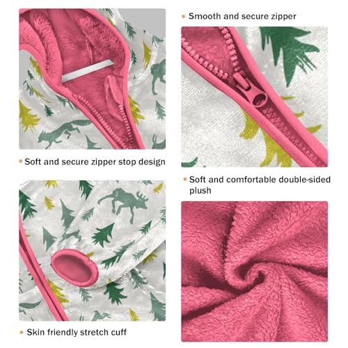 OTVEE Winter Forest Tree Animals Kids Hoodie Jacket Fall Spring Full Zip Warm Outwear Coat3