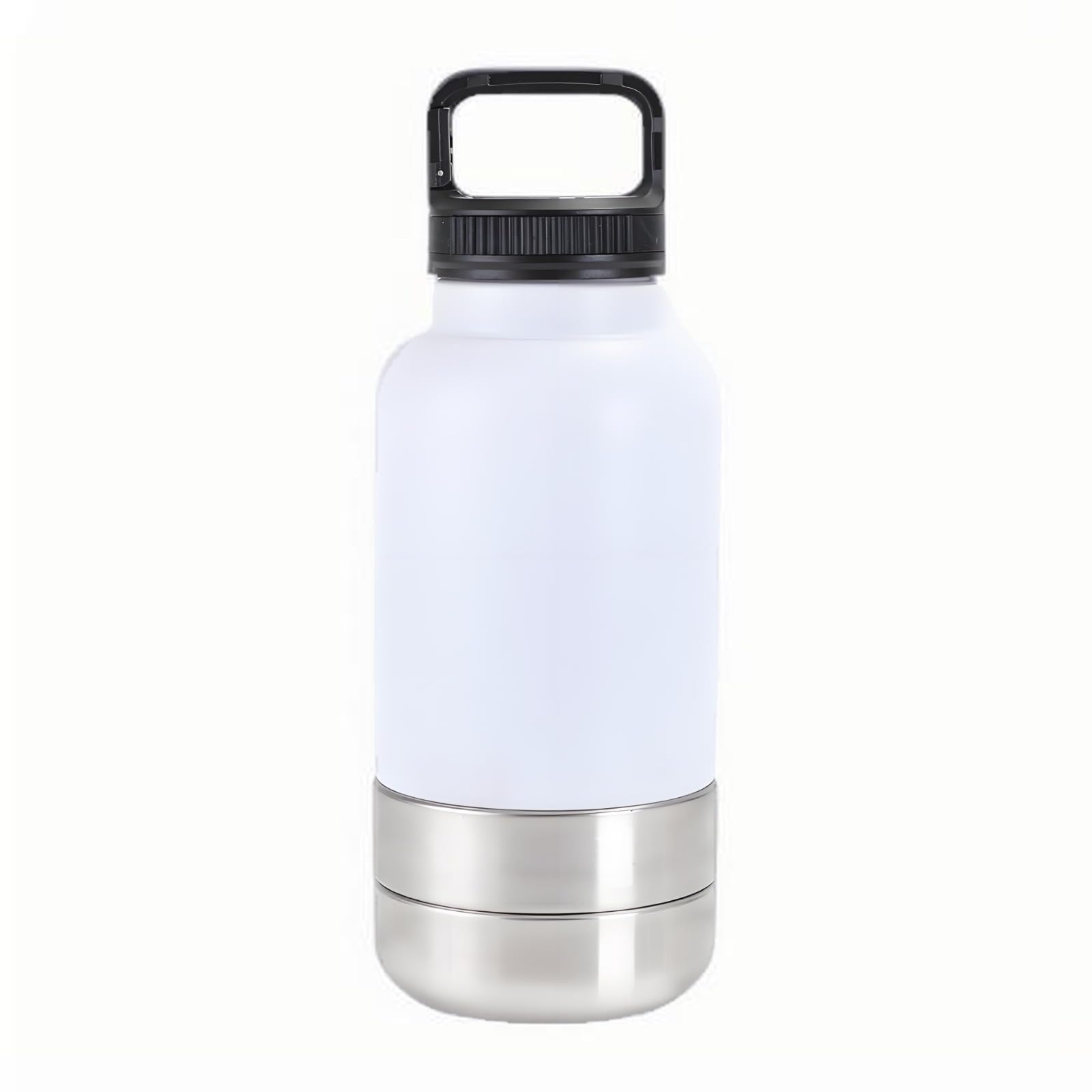 3-in-1 Dog Water Bottle, Stainless Steel Insulated Puppy Water Bottle with Detachable Food Bowl and Water Bowl, Portable Dog Water Bottles for Walking, Travel, Camping （32oz)