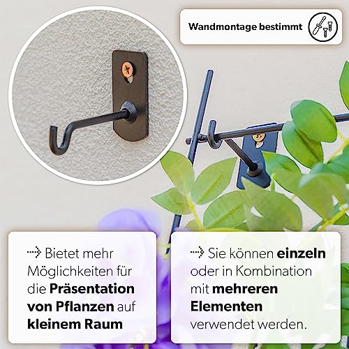 KADAX Rankgitter, Rankhilfe aus Stahl, Wandgitter für Pflanzen, Garten, Balkon, Terrasse, Drahtgitter, Kletterhilfe, Pflanzengitter, Spalier, wandbefestigung, schwarz (45 x 150 cm)