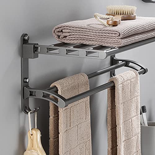 Porte-serviettes double pliant pour optimiser l'espace de douche - 7