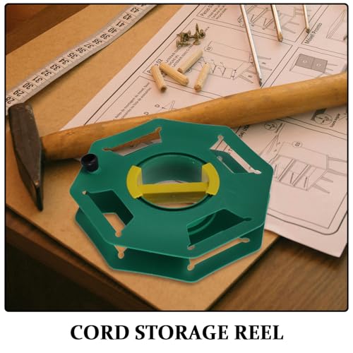 Carrete de cable CANIGHT de PP verde para camping y almacenamiento de extensiones de generador 4
