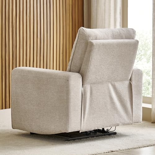 Image of Home Centre | Malinda Fabric 1 Seater Electric Recliners | Recliner Sofa for Living Room | Beige | 1 Year Warranty