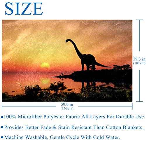 Couverture dinosaure douce et chaude pour lit enfant 150x100 cm