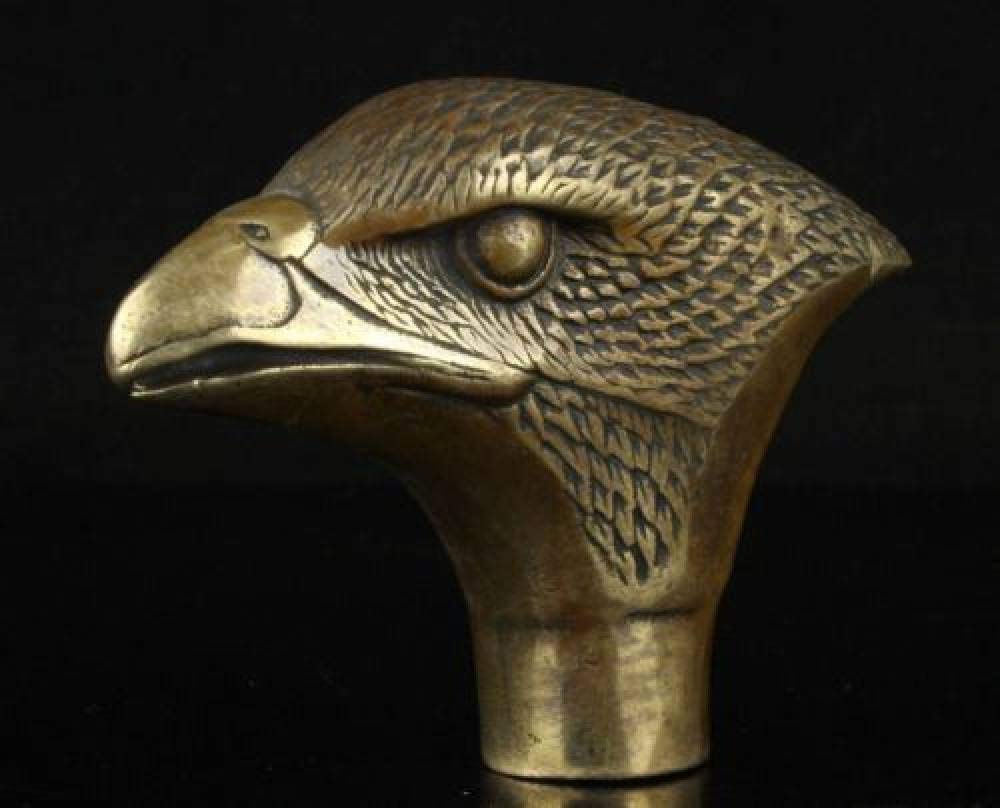 Cabeza de bastón de águila de bronce tallado, el regalo perfecto para coleccionistas