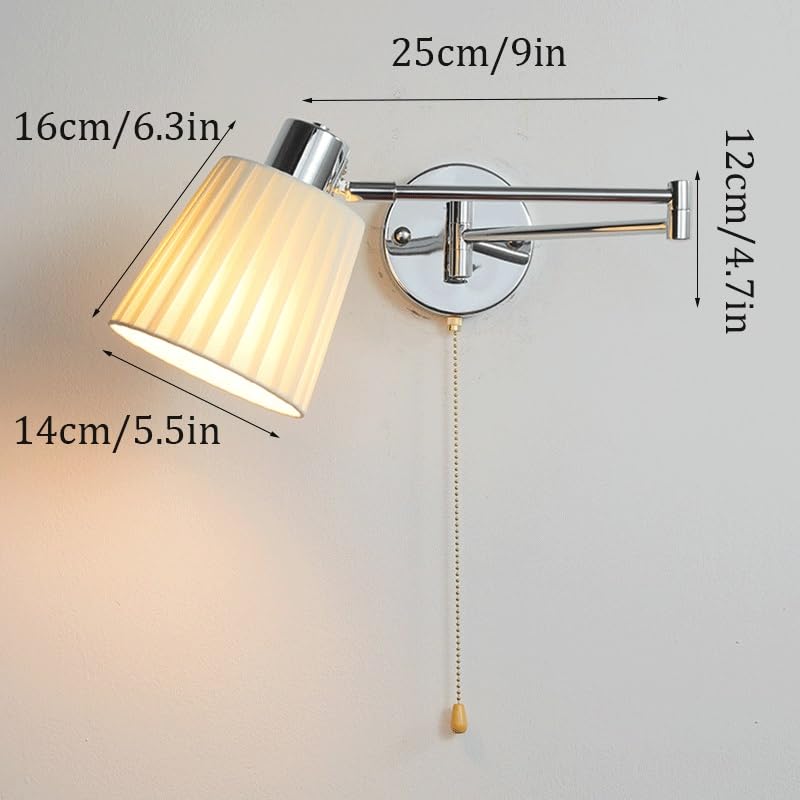 Lampade da parete in stile nordico moderno a bilanciere in ferro battuto, direzione regolabile a 180 gradi, applique da parete sul comodino della camera da letto, creatività vintage, lampada da