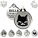Stainless Steel Cat ID Tags - Engraved Personalized Cat Tags Includes up to 4 Lines of Text with Kitty Face Shape