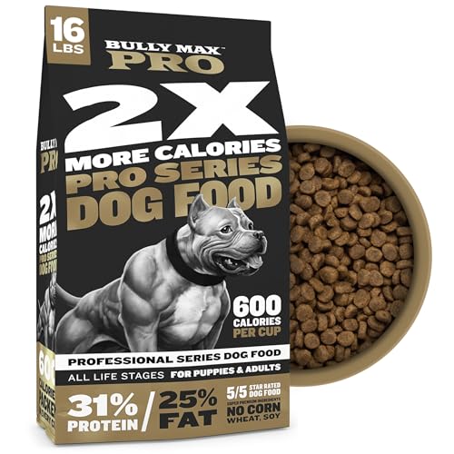 Bully Max Pro 2X High Calorie & High Protein Dry Dog Food for Puppy & Adult Dogs - Healthy Weight...