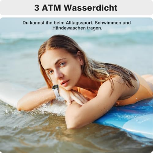 Smartwatch Damen Herren mit Telefonfunktion, 1,85" Fitnessuhr Smart Watch, 120+ Sportmodi Fitness Tracker mit Herzfrequenz/Schlafmonitor… – Ansicht 6