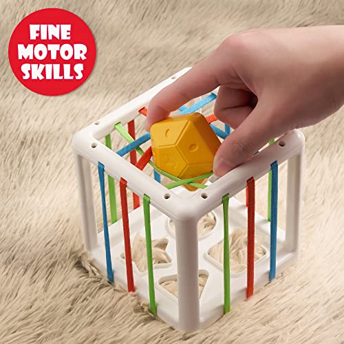 Likee Montessori Toys For 1+ Year Old, Shape Sorter Baby Toys For Boys Girl Birthday Gift, Colorful One Year Infant Toddler Toy, 10Pcs Sensory Blocks Developmental Learning &Fine Motor Skill 18+ Month #TOP1