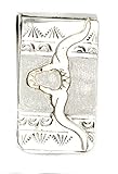 12kt Gold Filled and .925 Sterling Silver Bull Skull Handmade Certified Authentic Navajo Native American Money Clip