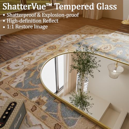 Image of Koonmi 71x26 Arched Full Length Mirror, Floor Mirror with Stand