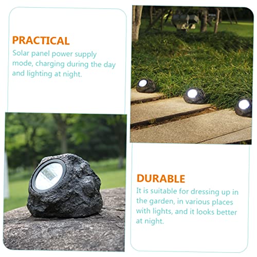 Labrimp 2Pcs Simulated Rock Lighting Stone Lights Led For Solar Walkway Spotlight Powered Outdoor Garden Decorative Light Landscaping Pathway Spotlights Patio Decor Decoration #TOP3