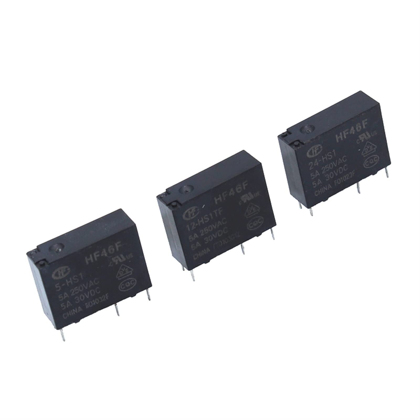 AERBNYEQP 10PCS 5A 4Pin HF46F-5-HS1 HF46F-12-HS1 HF46F-24-HS1 Power Relay A Normally Open 5 12 24 VDC 250VAC